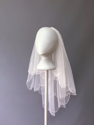 SAMPLE VEIL - Waist length 2 tier Antigua veil