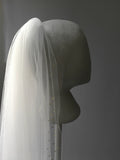 SAMPLE VEIL - Custom long length 1 tier gold sequin edged veil